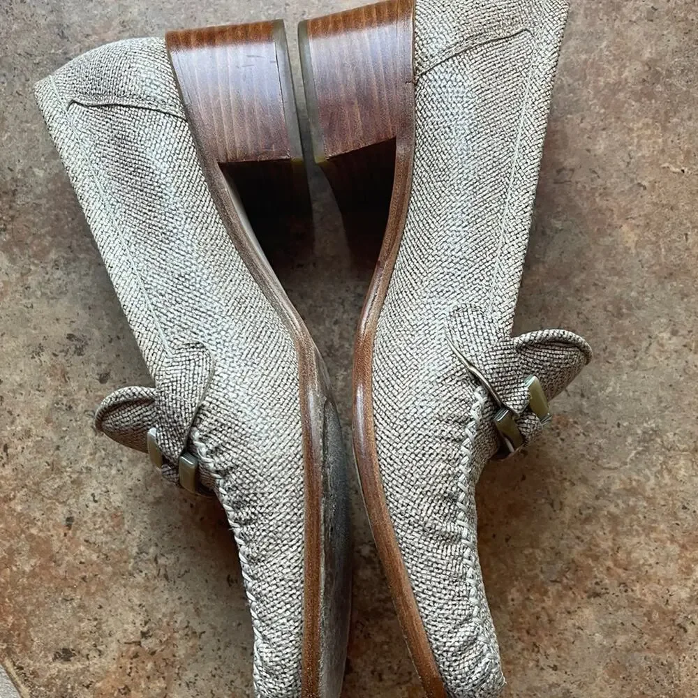 Stuart Weitzman heeled loafers shoes sz 7-1/2